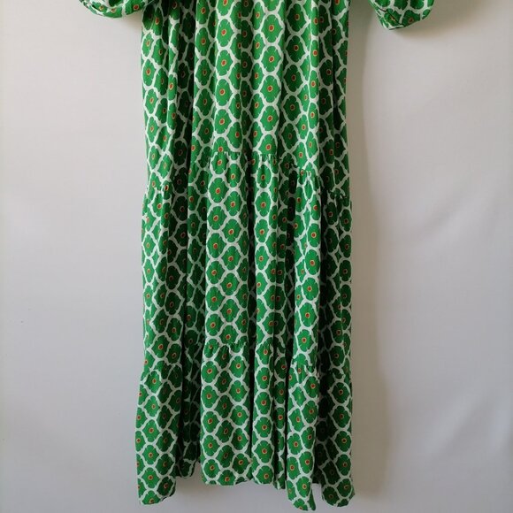 Green Geometric Maxi Dress - Picture 3 of 6